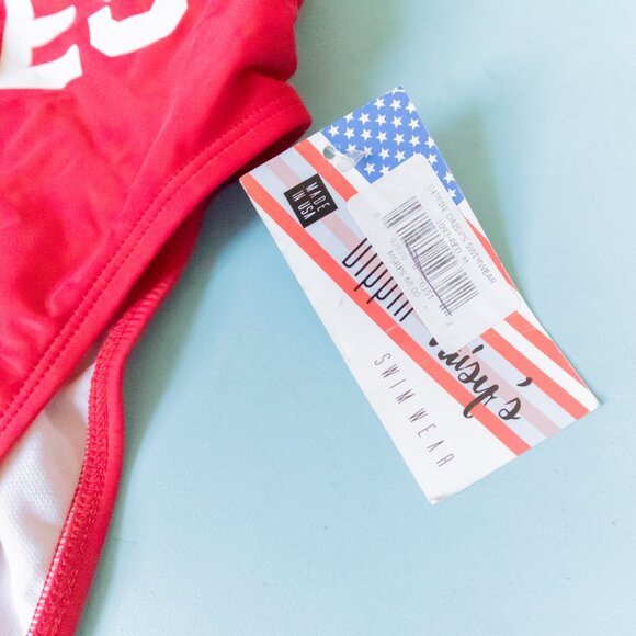 NEW Dippin' Daisy's Red Los Angeles High Cut Thigh Drop Back One Piece Size Med - Picture 3 of 5